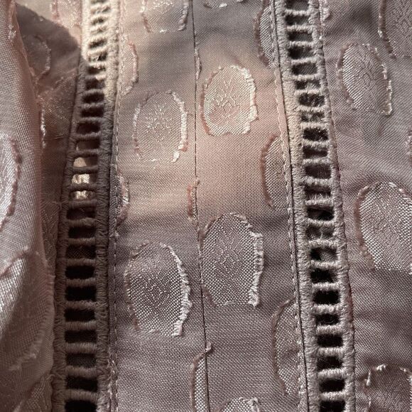 Daniel Rainn Sheer Peasant Top Women’s 0X Long Sleeve Dot Print Tassels Mauve - Picture 5 of 6